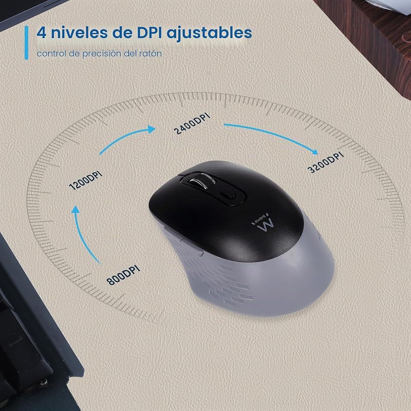 Mouse Wireless 2.4GHz con Tasti Silenziosi e Adattatore USB-C – EW3204