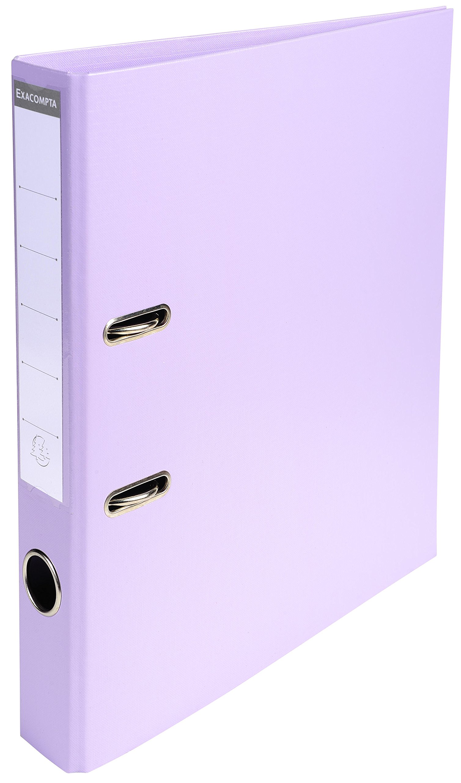 Exacompta - Ref 53507E - Prem'Touch PVC Lever Arch File - 320 x 290mm in Size, 2 Rings, Can Hold A4 Documents, 50mm Spine, 55mm Rings, FSC-Certified - Lilac Cover โ image 1
