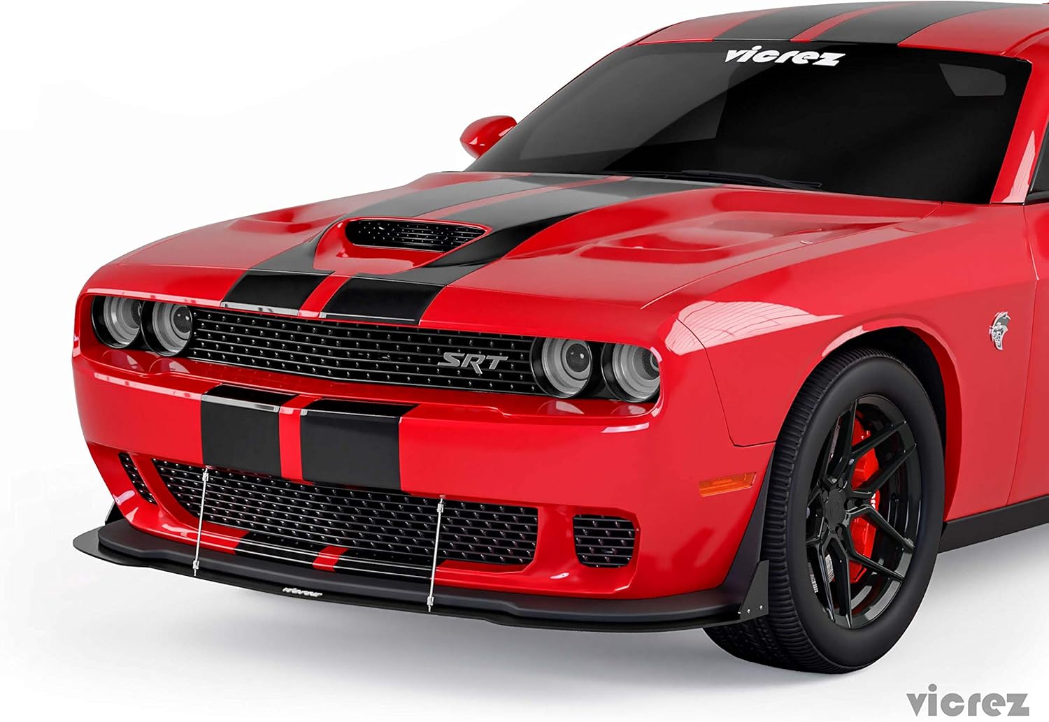 Amazon Vicrez ダッジチャレンジャー 15 19 Vzスタイル フロントバンパースプリッター Vz エアロキット 車 バイク