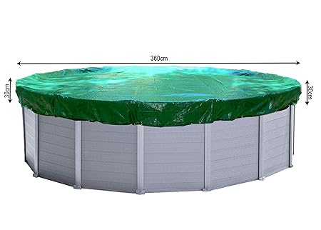 QUICK STAR Abdeckplane Pool rund 320-366 cm Planenmaß 420 cm Winterabdeckplane Poolabdeckung 180g/m²