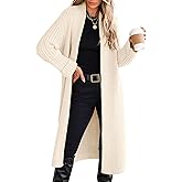 ANRABESS Women Knit Long Cardigan Long Sleeve Open Front Lapel Oversized Sweater Coat 2025 Fall Duster Outerwear Clothes