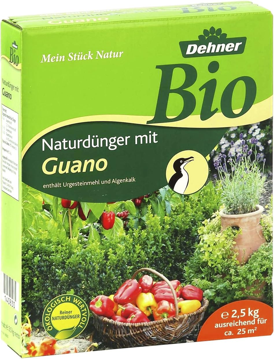 Dehner Bio Naturdünger mit Guano, 2.5 kg, für ca. 25 qm
