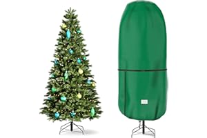 RIUOG Upright Christmas Tree Storage Cover,Tear Resistant Adjustable Christmas Tree Storage Bag for 9 FT Artificial Tree Standing with Ornaments,Xmas Tree Cover, Dustproof
