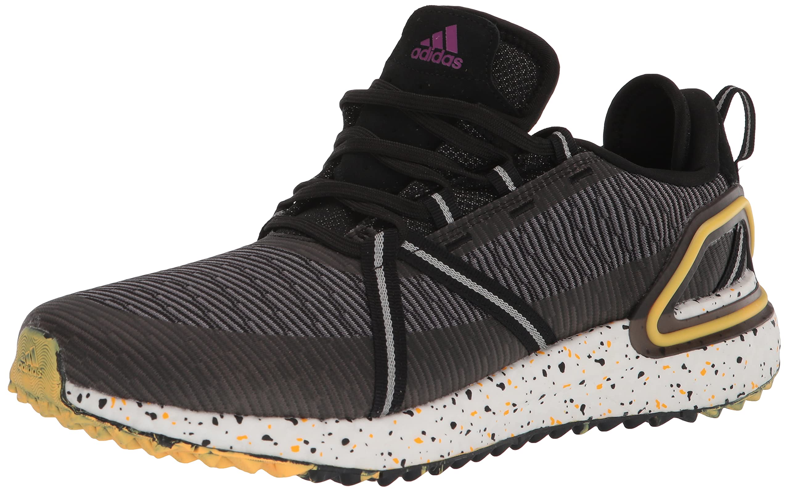 adidas Men's Solarthon Spikeless Golf Shoes, Core Black/Purple/Solar Gold, 12 Image