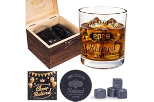 Bravo West Retirement Gifts for Men Whisky Glasses Sets,2026 Retired Cup with Memory Box and Retiring Card for Happy Retireme