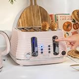 Salter Ripple Pink Toaster & Kettle Set 4-Slice 1630W 6 Browning Levels view 4