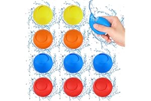 Water Balloons for Kids, 10PCS Water Bombs Splash Balls for Pool Toys, Silicone Water Balloons Reusable Water-Filled, Quick F