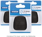 Status 13A 3‑Pin Black Plug Tops Pack of 3 BS1363 CE Certified Cord Grip view 5