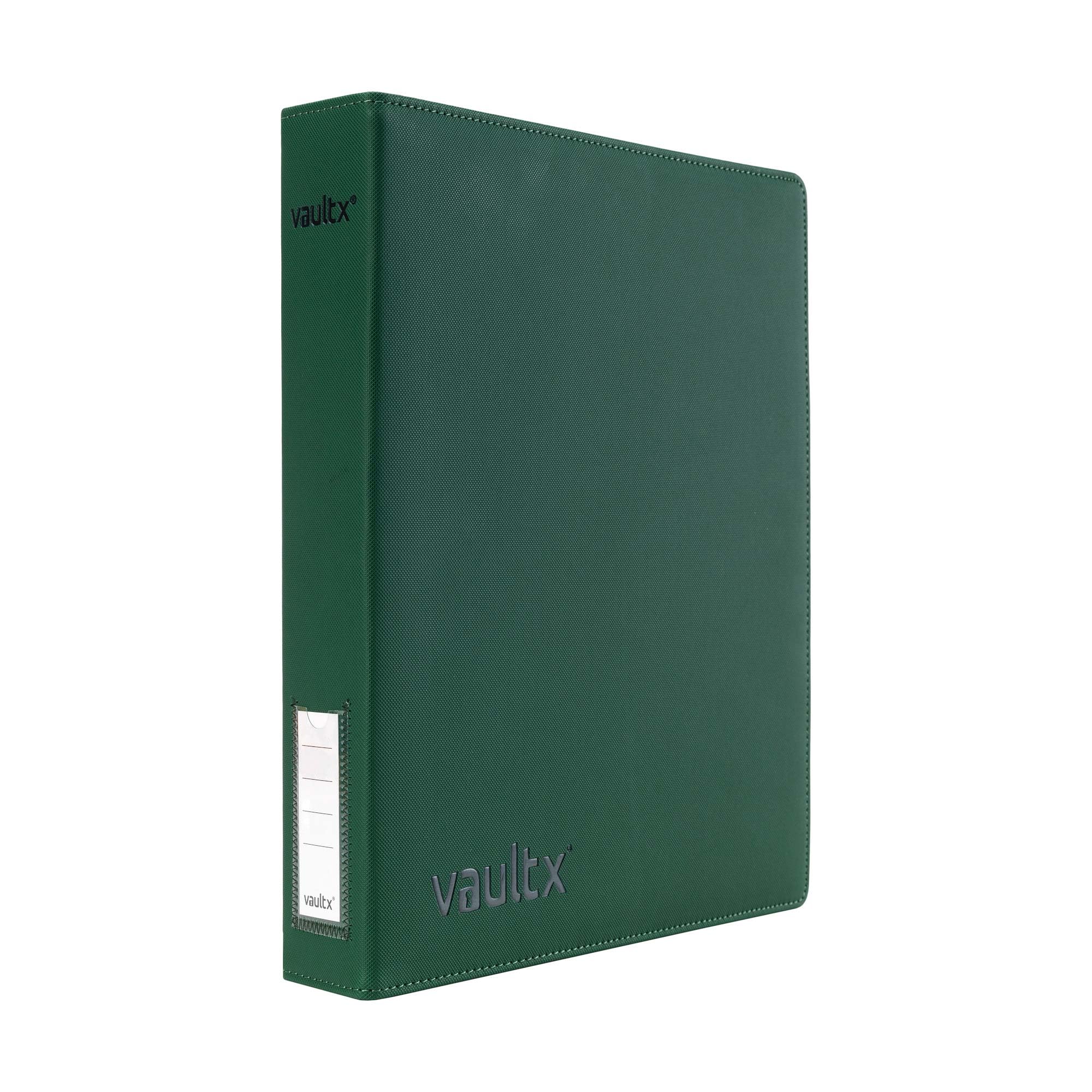 Vault X Trading Card 3 Ring Binder, fits 9 Pocket Pages, 540 Cards, Exo-Tec Material, Easy Open, D-Ring Clip Folder for Collectible Card Games, Sports, TCG (Green, Slim)