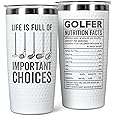 HUNIGIFT Golf Gifts for Men - Fathers Day Golf Gifts for Men Unique - Funny Golfer Gift Ideas for Him, Dad Uncle, Husband, Boyfriend, Golfers - 20 Oz Stainless Steel Tumbler