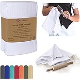RUVANTI Flour Sack Towels 12 Pack 28 x 28 Inches, Ring Spun 100% Cotton Dish Towel, Machine Washable, Absorbent - Flour Sack Kitchen Towels for Drying and Cleaning - White