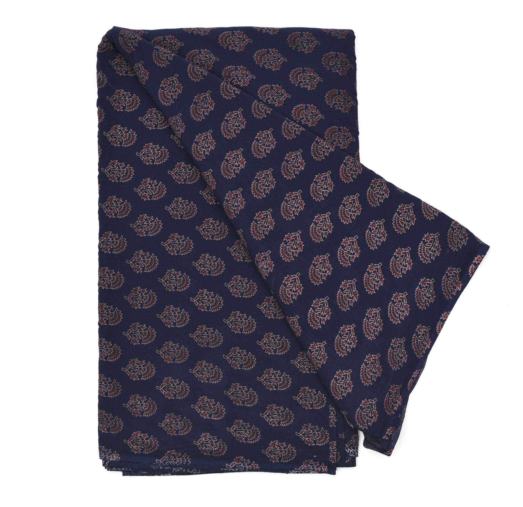 Shoppers PointAjrakh Hand Block Print Rayon Fabric for Women's Material (Kurta, Gown, Suit, Palazzo Pants)