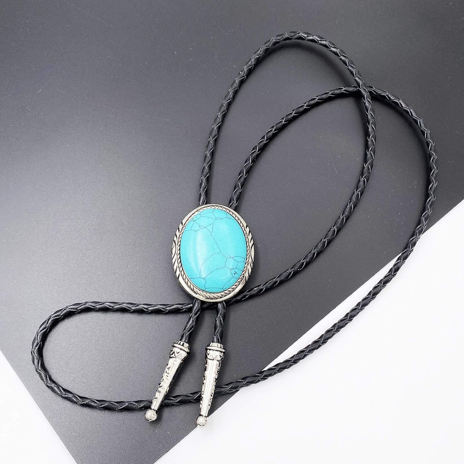 Bolo Tie Western In Turchese - Cravatta Cowboy Uomo, Stile Vintage - Foto 4