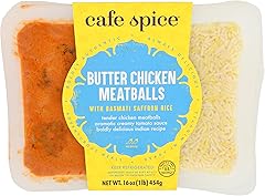 Café Spice Butter Chicken Meatballs with Saffron Rice, Indian Meal, 16 oz
