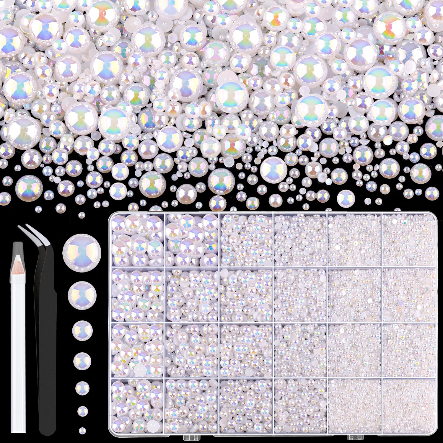 13000Pcs Flatback Pearls for Crafting