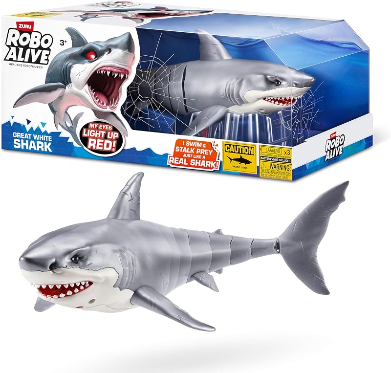 Robo Alive Great White Shark Series 1 Battery-Powered Light Up Toy