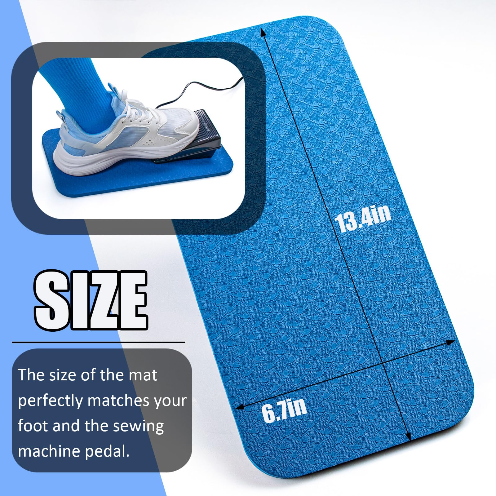 Sewing Machine Pedal Mat, No Slip Mat for Sewing Machine Foot Pedal, Waterproof Easy to Clean, Quilting Supplies Accessories (1pcs)