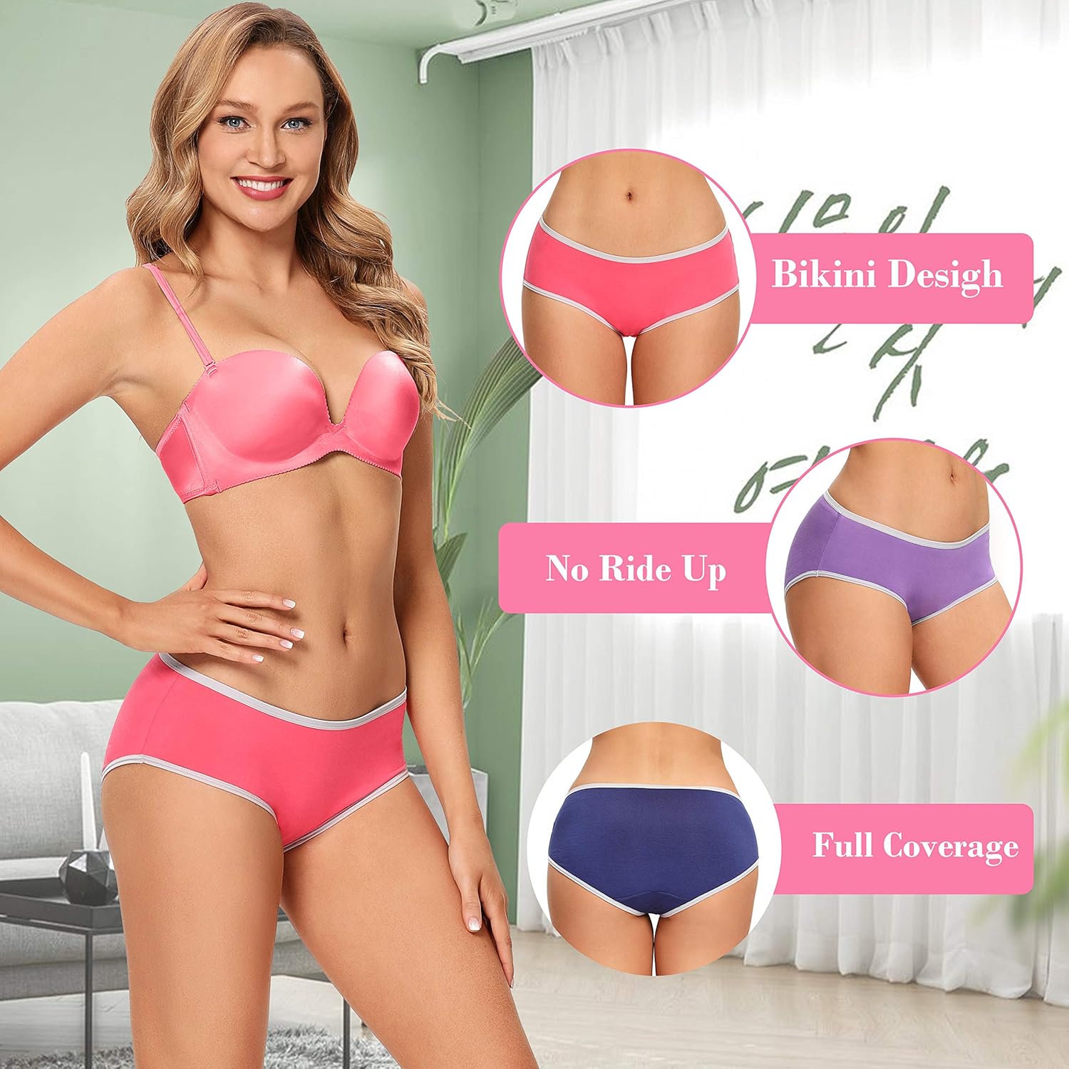 Womens Underwear Cotton High Waist Soft Breathable Stretchy Briefs Comfortable Panties for Ladies(Multicolor) at  Women’s Clothing store