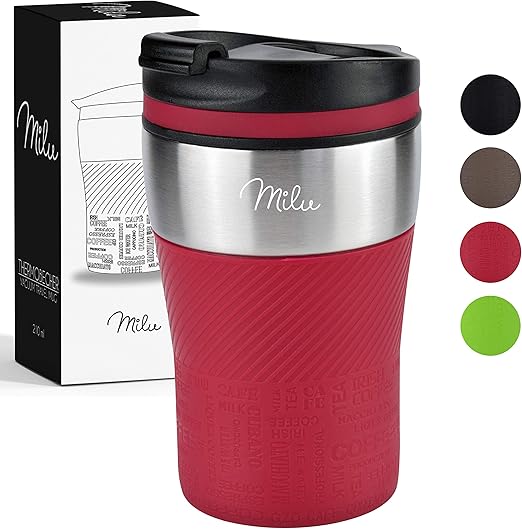 Milu Travel Mug Insulated Mug Coffee Mug to go 210ml 100 Leak Proof