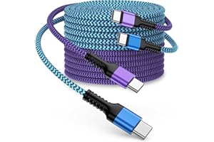 OCBUO iPhone 15/16/17 Fast Charger Cable 10ft, Extra Long Braided Type C to C Power Cord Fast Charging for Apple iPhone 17/16 Pro Max/16e/15/15Pro Max/15Plus, iPad Pro Air Mini, Galaxy S25/S24, Pixel 10Pro