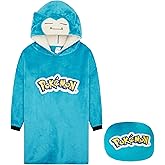Pokemon Blanket Hoodie for Kids Teens Oversized Fleece Wearable Hoodie Blanket Pikachu Loungewear Gifts for Boys