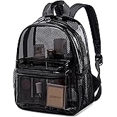 Clear Mini Backpack Stadium Events 12x12x6 Small Transparent Backpacks Plastic See Through Bag for Work Festival Security Travel