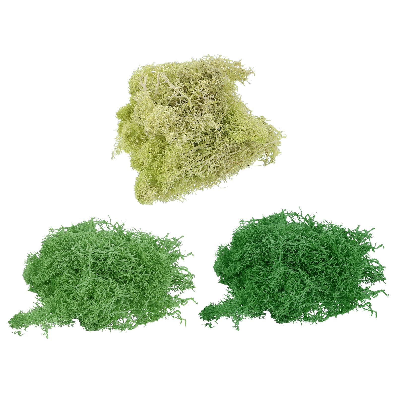 PATIKIL 9 OZ Fake Moss, Preserved Reindeer Moss Artificial Moss Lichen Centerpieces Decor Faux Moss for Potted Plants Christmas Crafts, Green/Yellow Green/Fruit Green