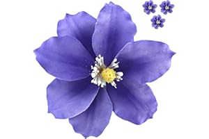 Global Sugar Art Clematis Sugar Cake Flowers, Light Purple, 3 Count by Chef Alan Tetreault