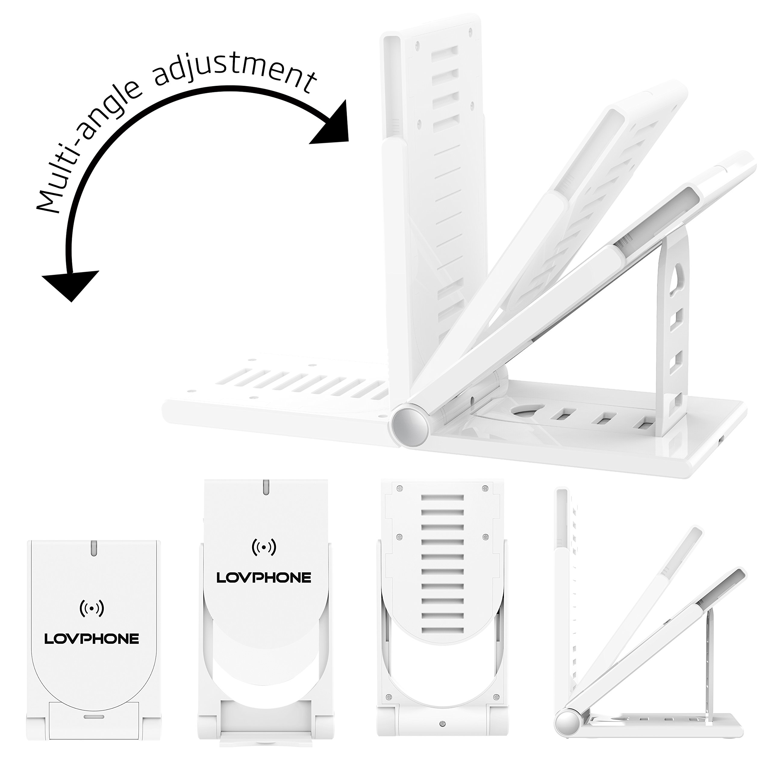 Wireless Charger-LOVPHONE QI Wireless Charging Stand Pad Quick Charge for Samsung Galaxy S7, S7 Edge, Galaxy S6, ,S6 Edge ,S6 Edge Plus,Note 5, (AC Adapter Not Included) (White)
