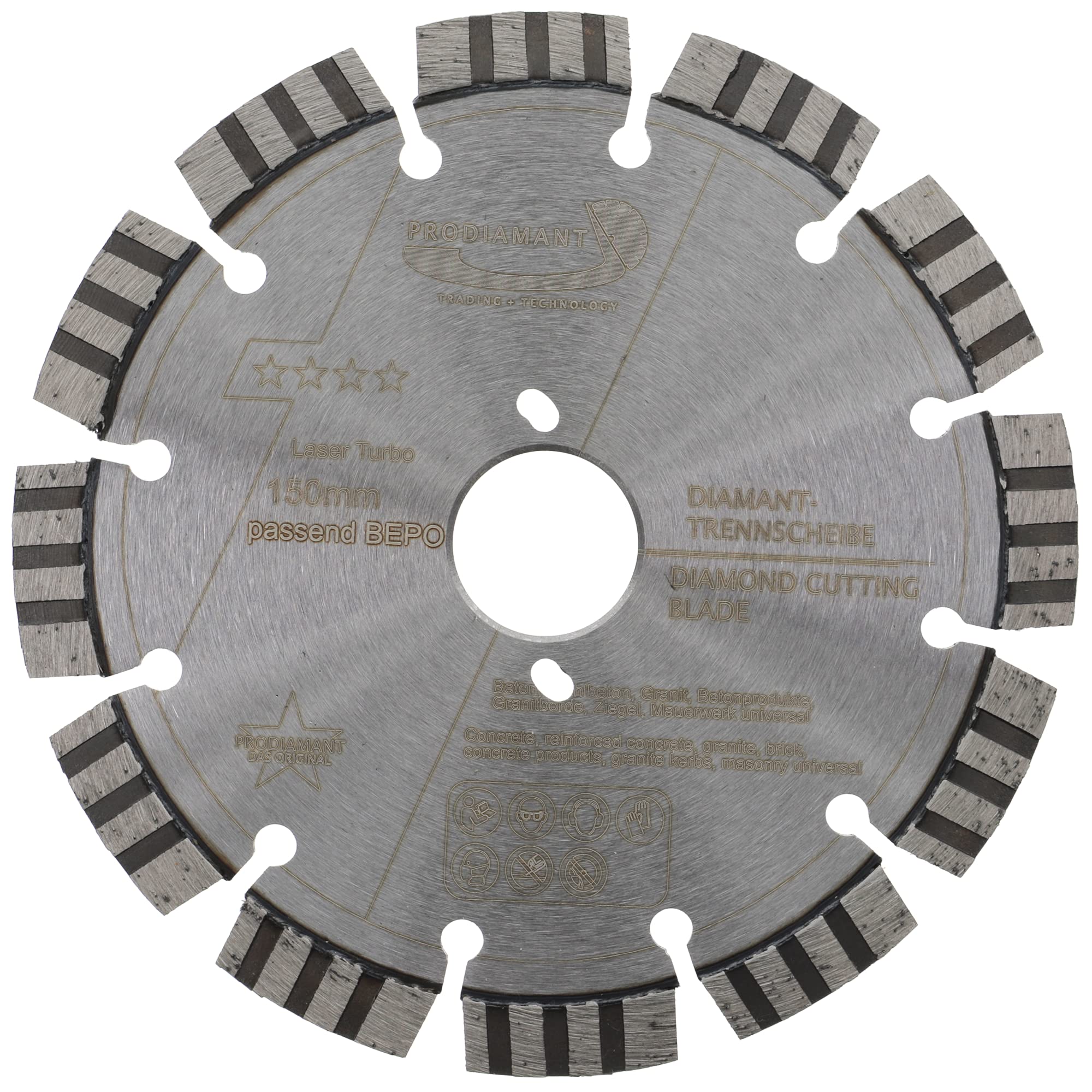 PRODIAMANT Premium Saw Blade for Window milling Laser Concrete 150 mm 6" Suitable for Bepo Diamond Cutting disc PDX82.176