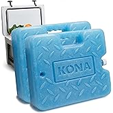 Kona Large Ice Pack for Coolers – 4 lb Reusable Refreezable Cooler Ice Pack, Long Lasting Blue Gel Pack for Camping, Travel, Lunch, Beach, Colder Than Ice -5°C