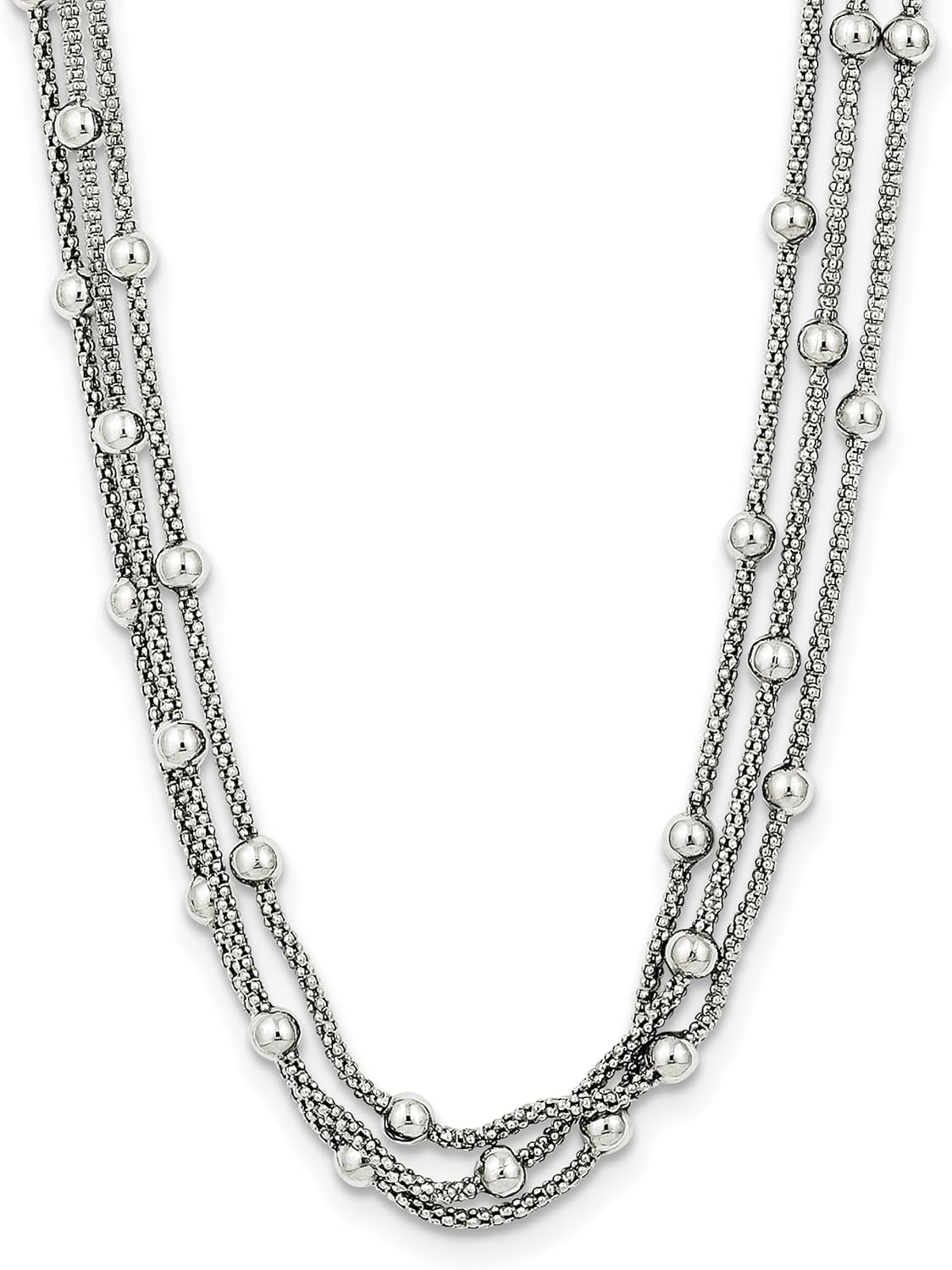 Amazon.com: Sterling Silver Polished Necklace - 16 inch: Jewelry