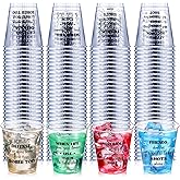 Amyhill 100 Pcs Clear Plastic Shot Glasses 2 oz Mini Disposable Cups Funny Shot Glasses for Adult Friends Party Birthday Party Drinking Serving
