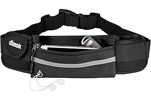 Dimok Running Belt Waist Pack - Water Resistant Runners Belt Fanny Pack for Hiking Fitness – Adjustable Running Pouch for Phones iPhone Android