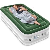Zearna Air Mattress with Built in Pump - Upgraded Twin Blow Up Mattress, 2 Mins Quick Self Inflatable,18"/650lbs Max, Strong Support, for Camping,Home,Guests,Portable Travel