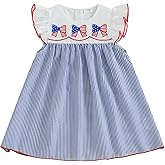 Rourufy Toddler Girl Valentines Outfit Heart Bow Smocked Dress Kids Little Girls Princess Dresses Spring Summer Clothes