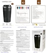 YINJOYI Travel Mug 510ml Stainless Steel Vacuum Insulated Pink view 2