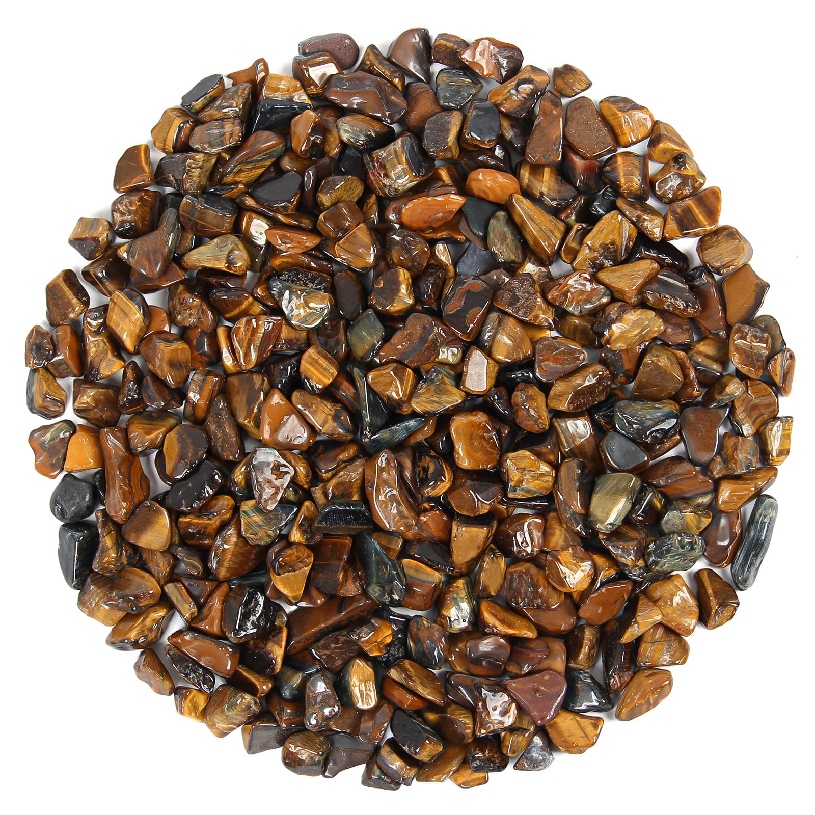 1.1lb Natural Tiger Eye Crystal Tumbled Chips – Crushed Gemstone Bulk for Crafts, Resin Art, Vase Fillers & Home Décor — image 1
