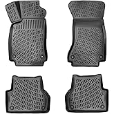 RizLiner Audi A5 Sportback & S5 Sportback 2018-2025 (No Coupe or Cabriolet Models) Floor Mats 3D Custom Fit Rubber Car Mats Laser Measured Floor Liners All Weather Heavy Duty TPE (Front & Rear)