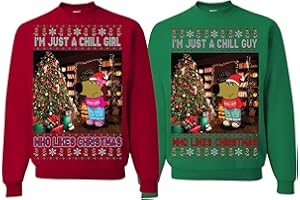 wild custom apparel Couples Ugly Christmas Sweaters Adult Matching Unisex Christmas Holiday Sweatshirts