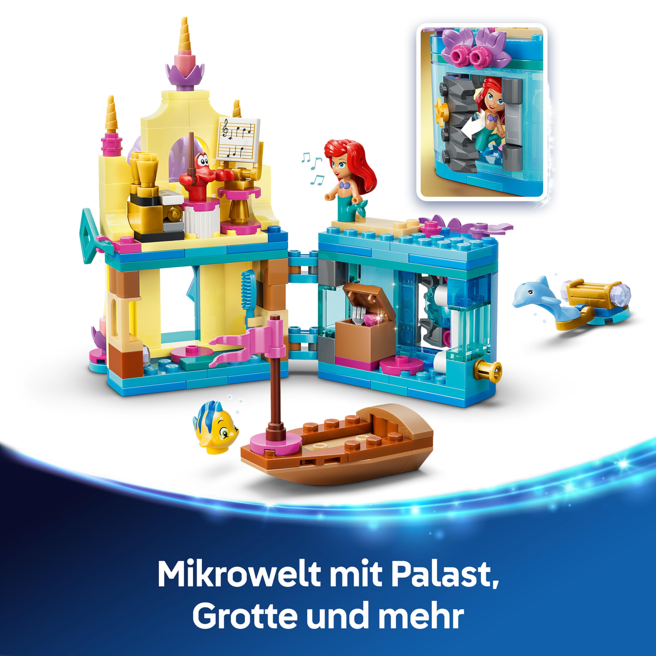 LEGO ǀ Disney Princess Arielles Magisches Mini-Schloss - Spielzeug Schloss aus Die kleine Meerjungfrau mit Einer Mikro Puppe, Tierfiguren Sebastian & Fabius - Geschenk für Mädchen ab 5 Jahren - 43285 3