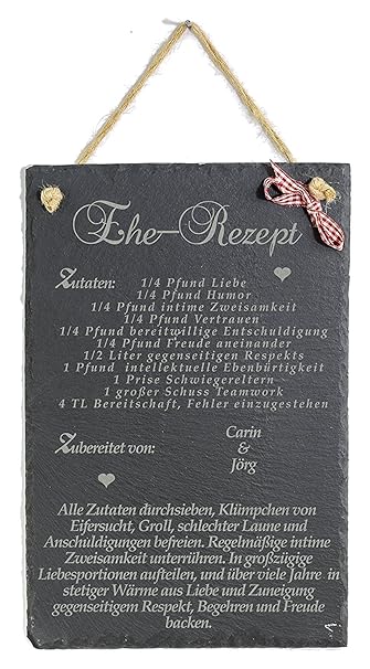 Feiner-Tropfen Hochzeitsgeschenk Brautpaar Hochzeit Gravur Ehe Rezept
