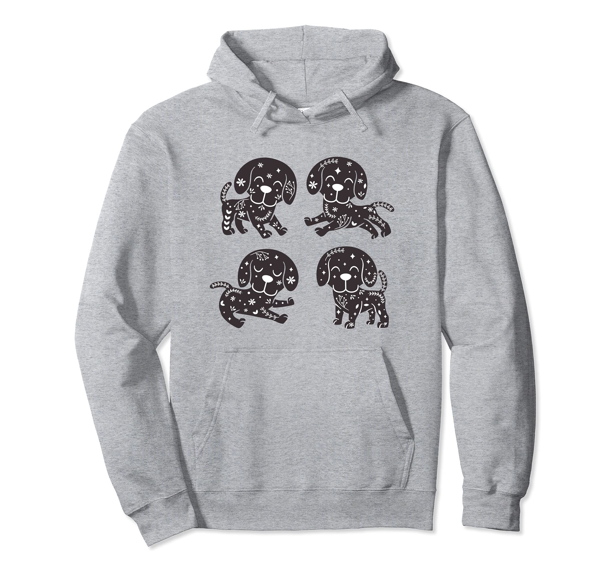 Cute Bohemian Dog Flat Pet Floral Flowers Nature Pullover Hoodie
