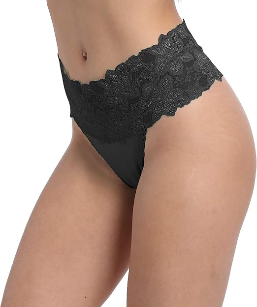 G-Strings & Thongs GAREDOB Lace High Waist Retro Cotton ...