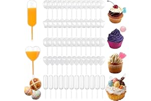 RJDJDLXM 250Pcs 4ml Cupcakes Pipette, 5Styles Mini Squeeze Transfer Cupcake Transparent droppers, Squeeze Syringes, Liquid In
