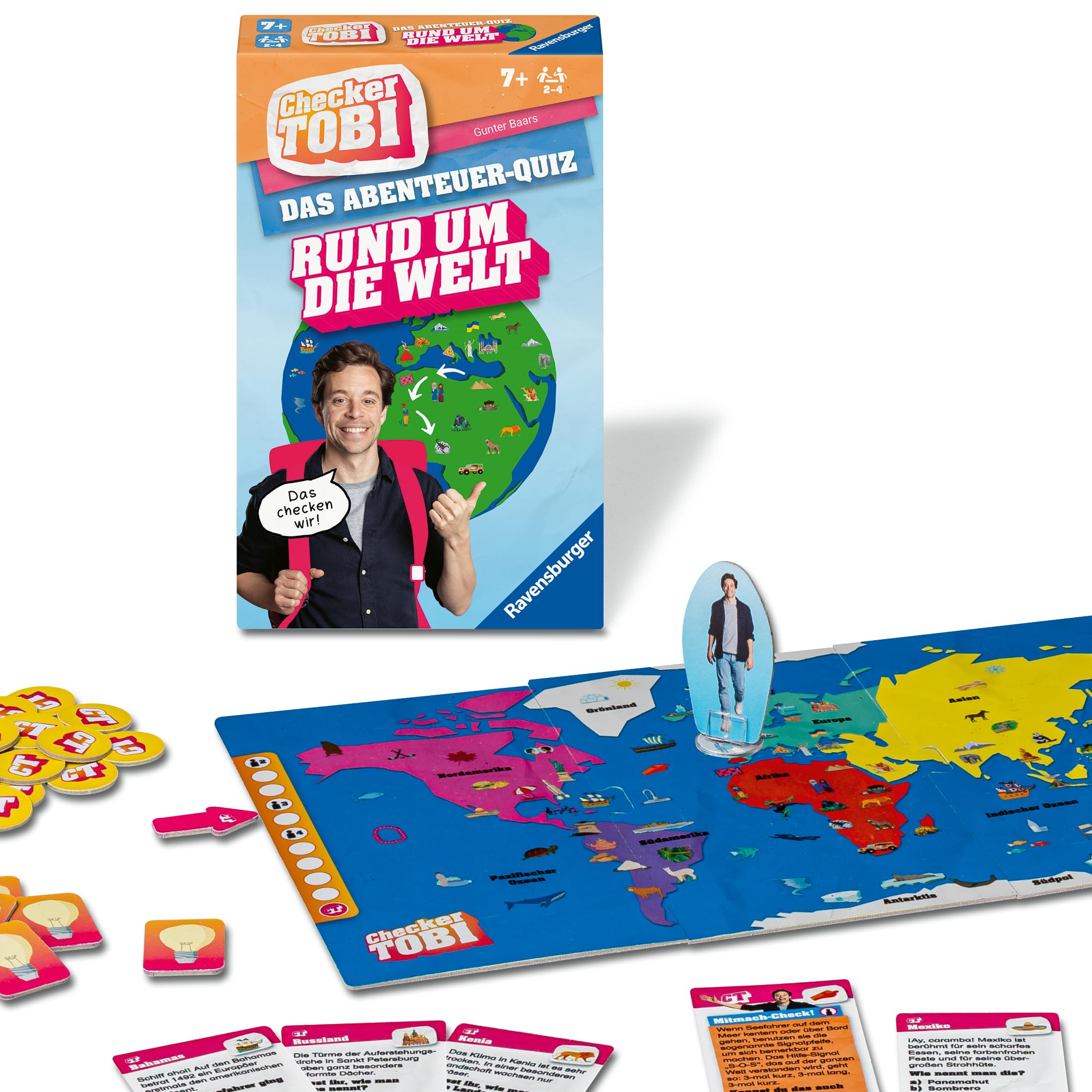 Ravensburger 22492 - Checker Tobi - Rund um die Welt - Das Abenteuerquiz für Kinder ab 7 Jahren, Quiz & Mitmachspiel für Kinder und Familien, für 2-4 Spieler 5