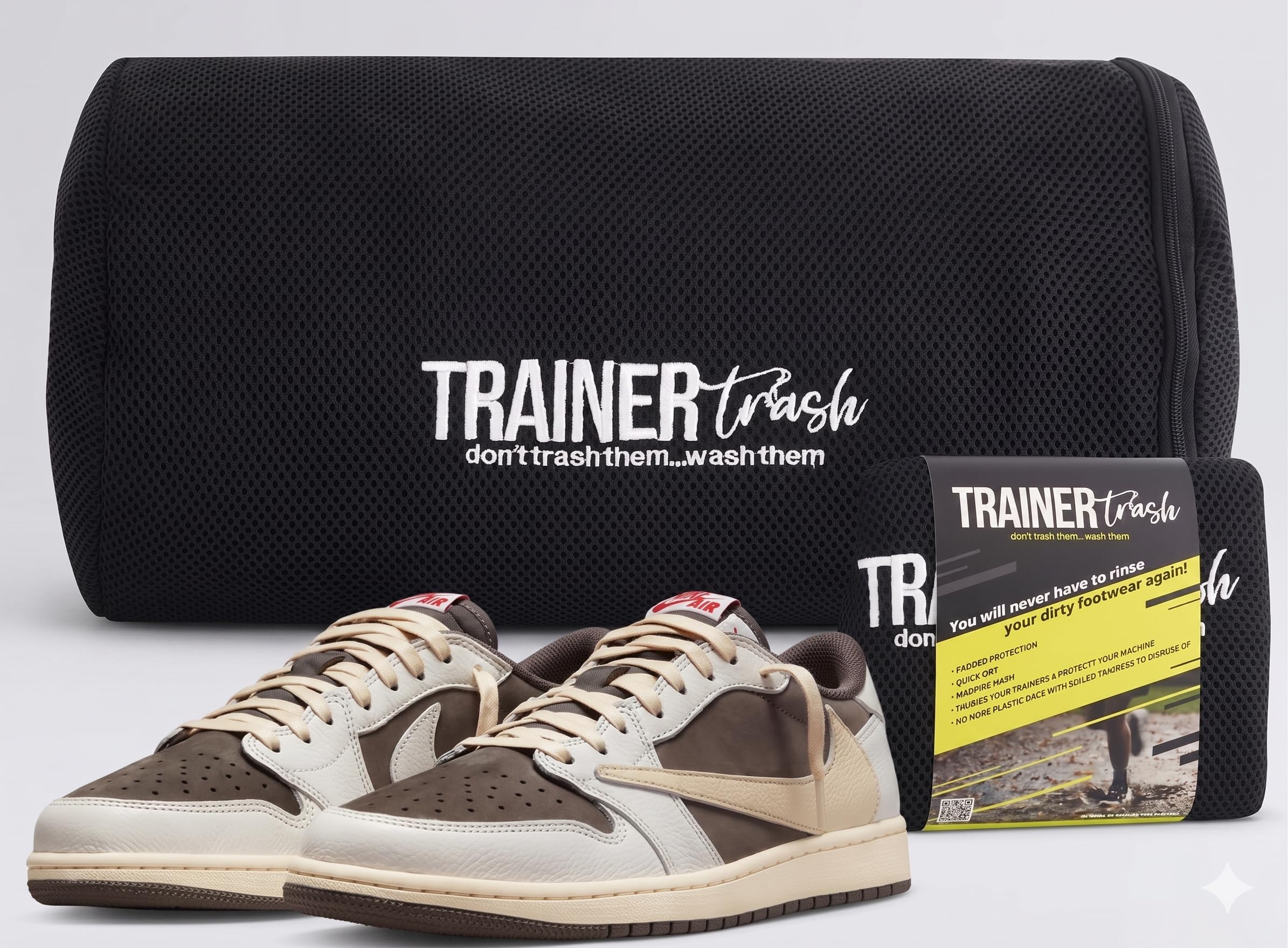 Trainer Trash Shoe Washing Machine Bag - Trainer Washing Machine Bag [UK company] - Delicates Laundry Shoe Bag for Hassle-Free Cleaning of Sports & Running Shoes, Bra, Sock (1)