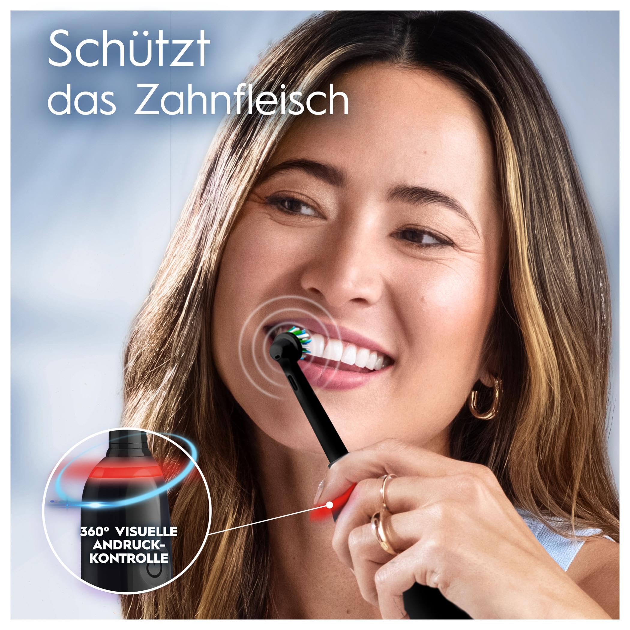 Oral-B Pro Series 3 Elektrische Zahnbürste — Electric Toothbrush, Inkl. 3 Aufsteckbürsten — 3 Putzmodi, Zahnbürste Elektrisch, Designed by Braun, Schwarz 5