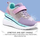 Harvest Land Glitter Kids Trainers Purple Pink Slip On Lightweight Breathable view 3