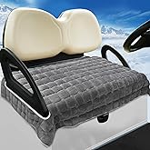 YOKYHOM Golf Cart Seat Covers, Extra Thick Deep-Pile Seat Towel Blanket with Non-Slip Backing for Warmth, Fits EZGO, Club Car, Yamaha and More 2 & 4 Passenger Carts, 50"x27.5", Dark Gray